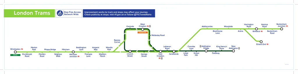 Carte de Tramlink à Londres